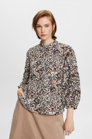 Dámské Blouses Esprit Recycled: Patterned Hnědé | AVP731605