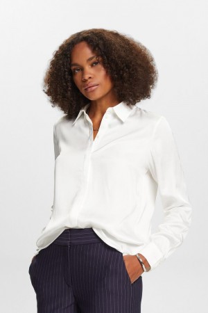 Dámské Blouses Esprit Satin Bílé | OIR402518