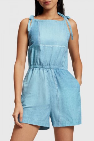 Dámské Kombinéza Esprit Denim Not Denim Print Playsuit Blankyt | HAI843951