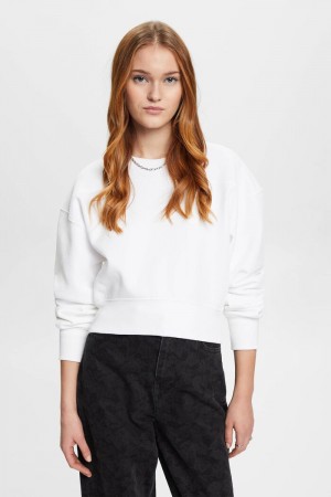 Dámské Mikiny Esprit Cropped Bílé | BOJ056984