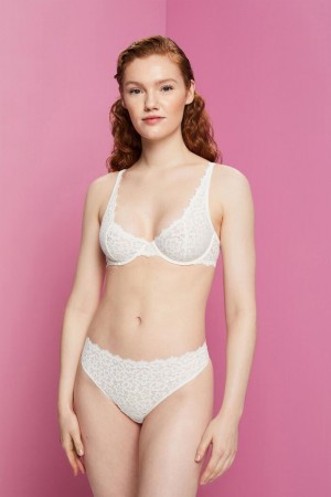Dámské Noční Prádlo Esprit Floral Krajkové Bra Bílé | XNW931652