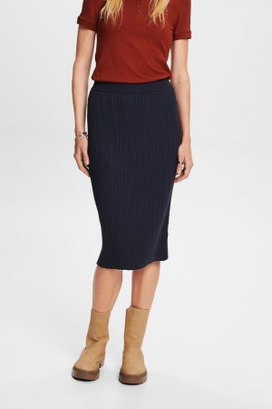 Dámské Sukně Esprit Žebrovaný Knit Midi Blankyt | TWG091376