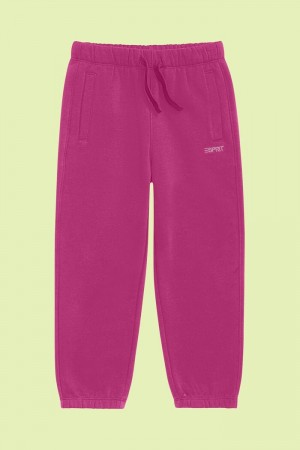 Dětské Kalhoty Esprit Bavlněné-blend Logo Růžové Fuchsie | LKN152930