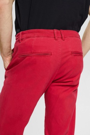 Pánské Kalhoty Esprit Bavlněné Chinos Červené | TQY023714