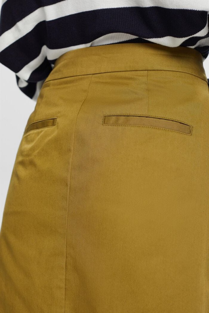 Dámské Blejzry Esprit Belted Knee Length,100% Bavlněné Olivy Zelené | WTD927135
