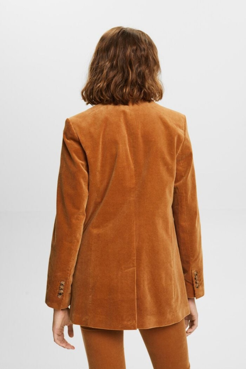 Dámské Blejzry Esprit Double-breasted Corduroy Hnědé | RXV042968