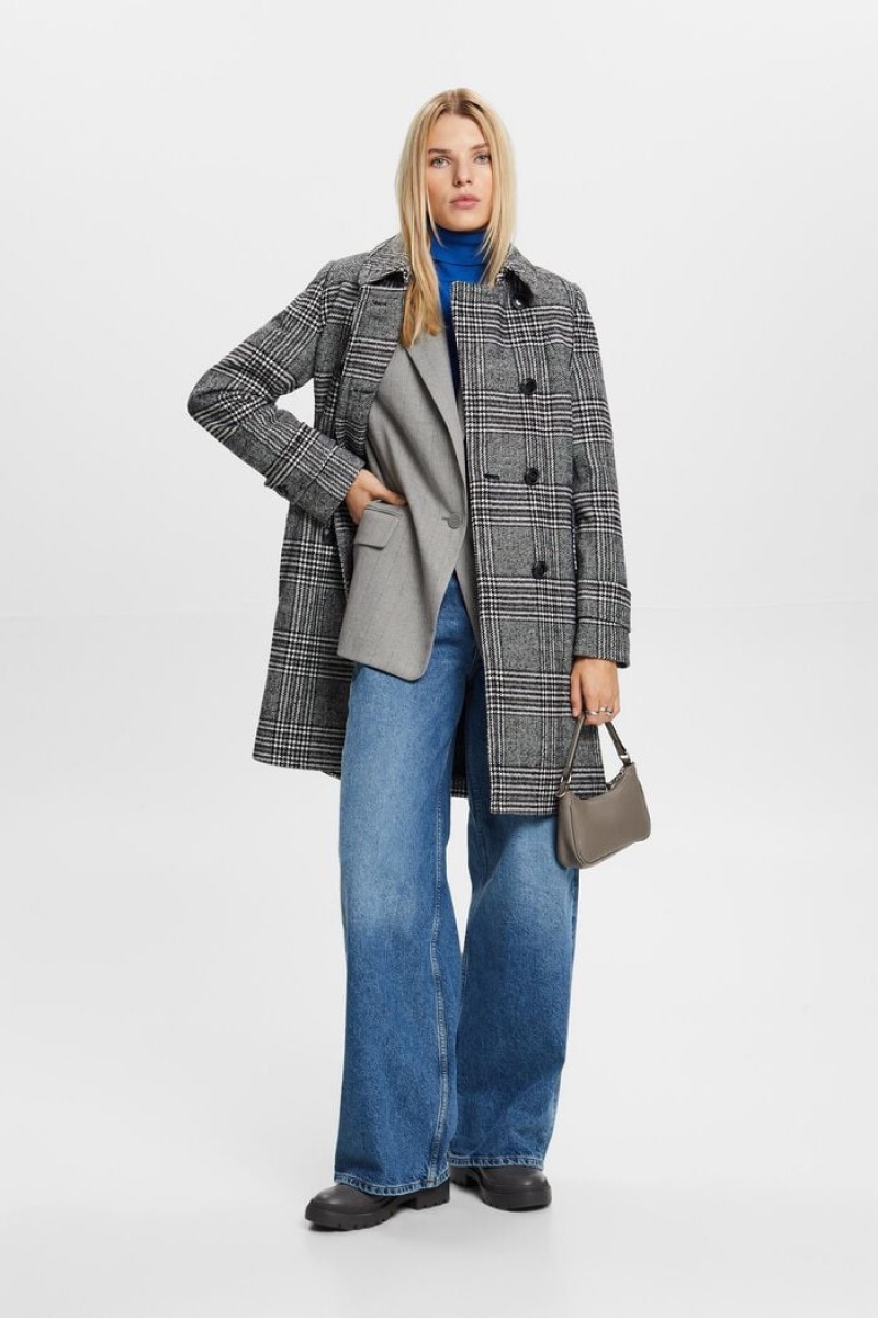 Dámské Blejzry Esprit Pinstriped Flannel Oversized Šedé | CXG369278