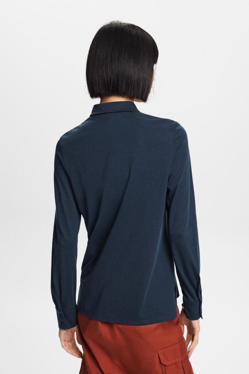 Dámské Blouses Esprit Buttoned Long-sleeve Blankyt | EMB675019