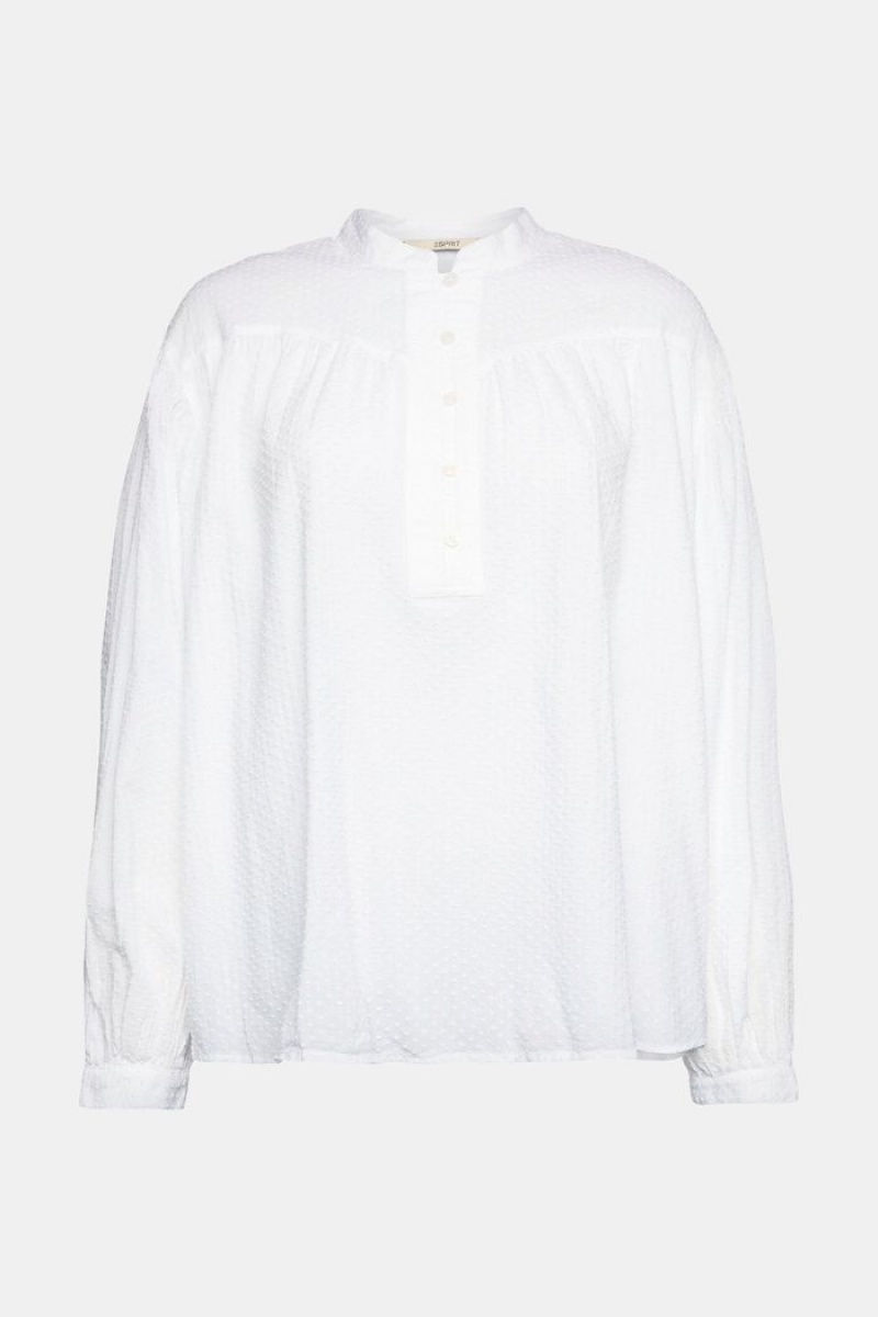 Dámské Blouses Esprit Dobby Texture Bílé | LMP987164