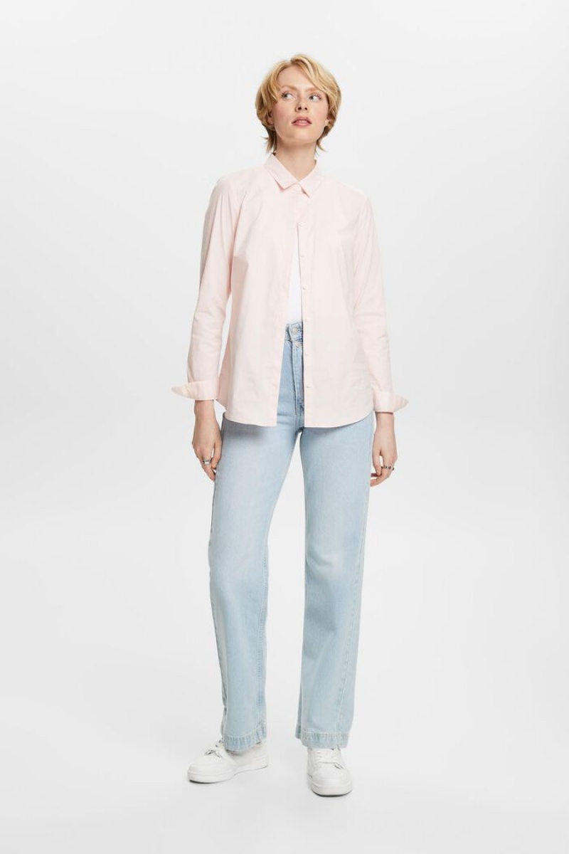 Dámské Blouses Esprit Long Sleeve Poplin Světle Růžové | CWA694125