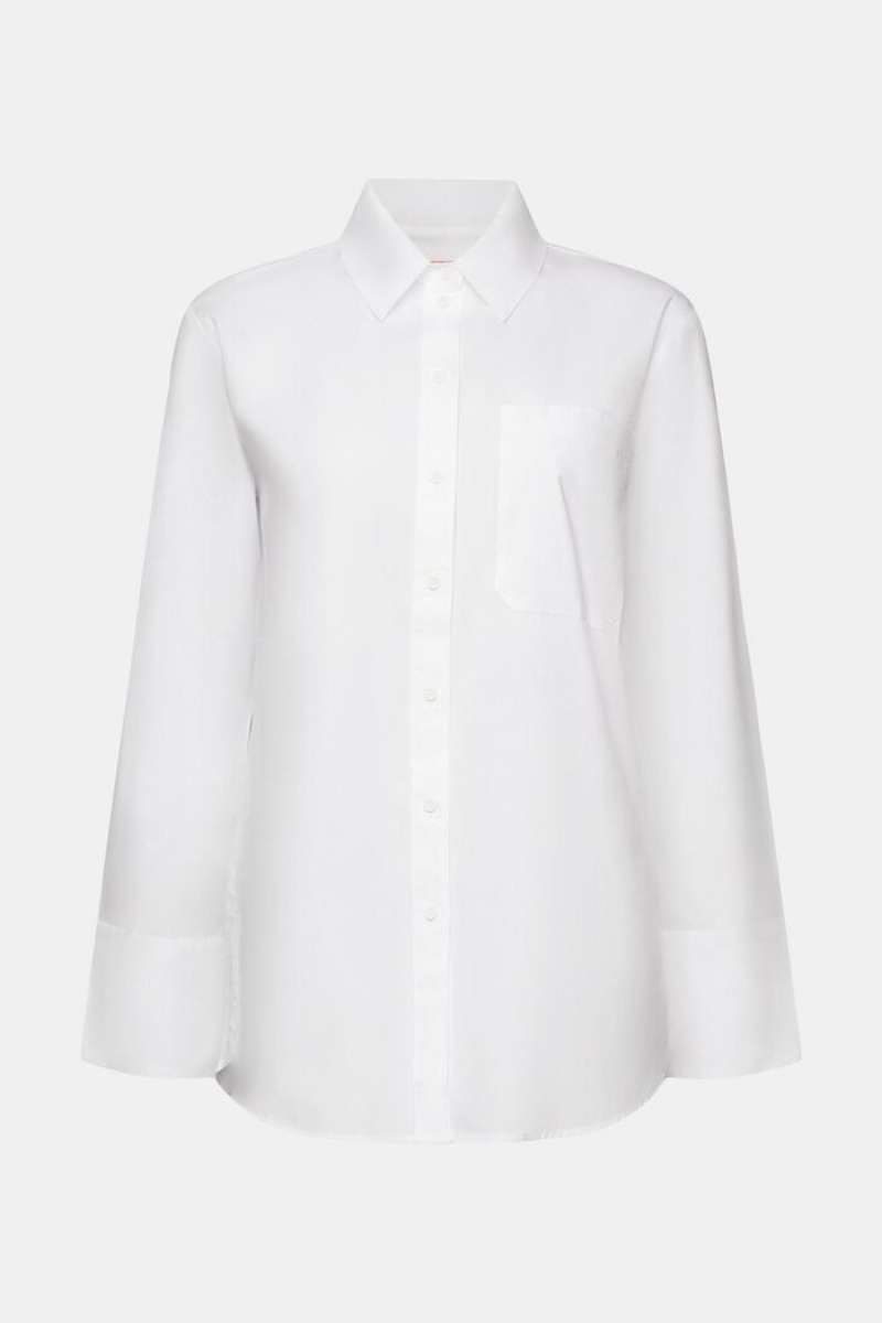 Dámské Blouses Esprit Loose Fit,100% Bavlněné Bílé | PSI273945