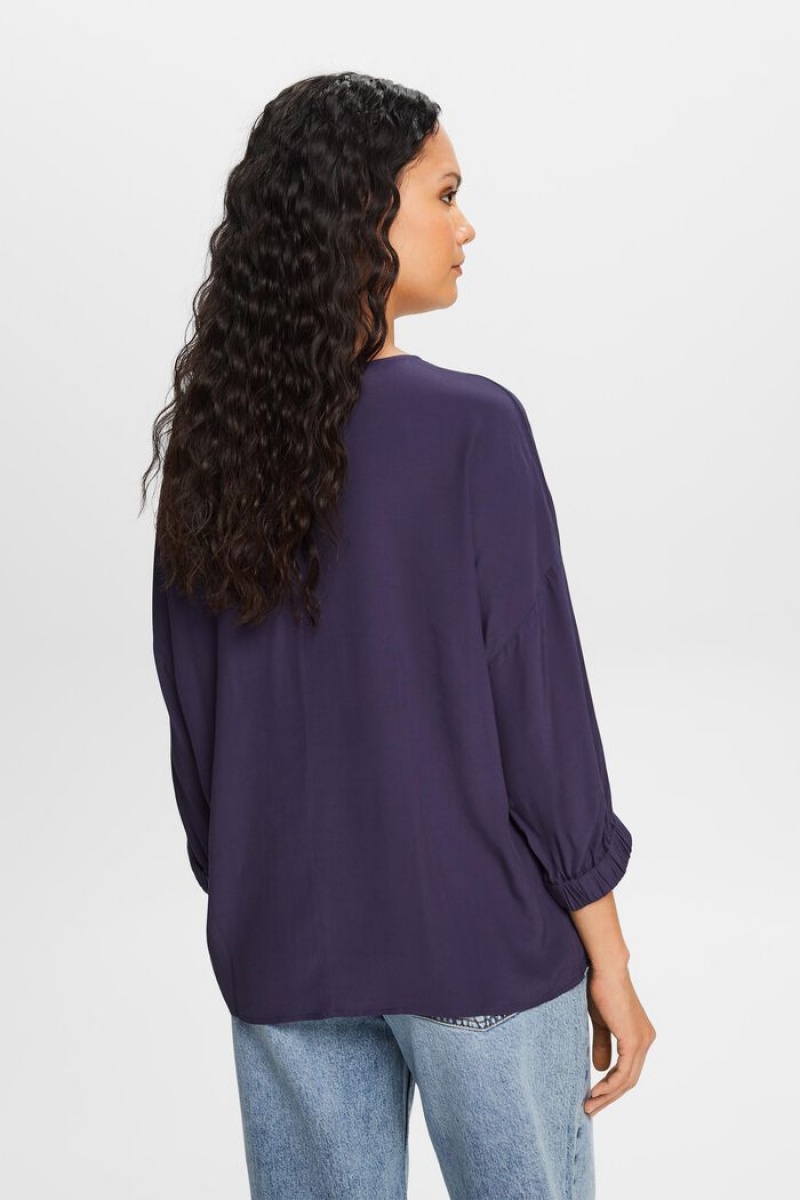 Dámské Blouses Esprit Loose Fit Tmavě Blankyt | ELS769245