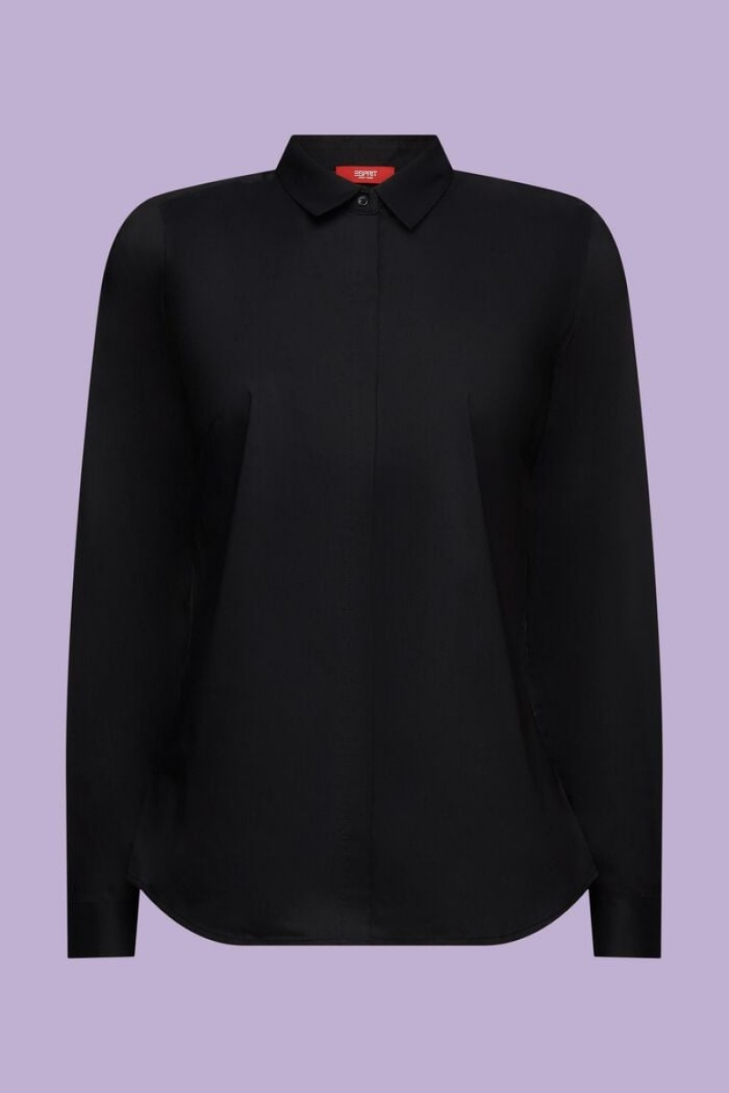Dámské Blouses Esprit Poplin Černé | DHE201385