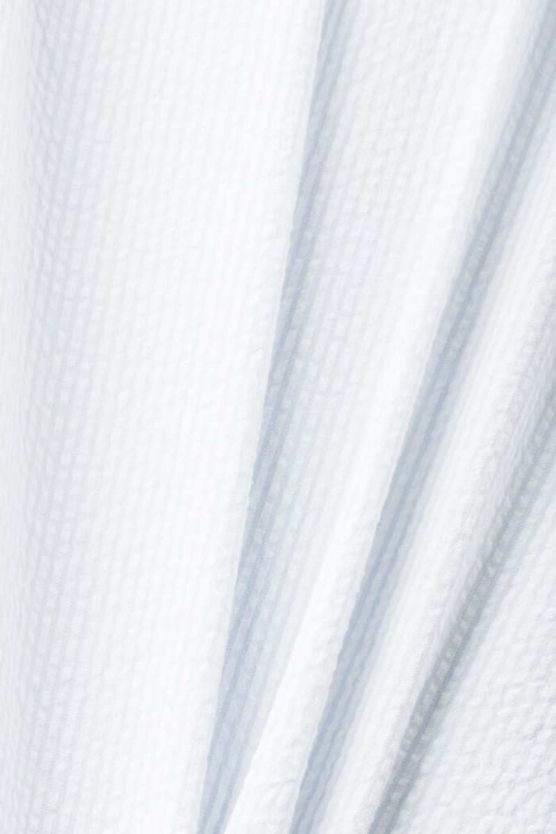 Dámské Blouses Esprit Pruhovaný Seersucker Světle Blankyt | OCV851760
