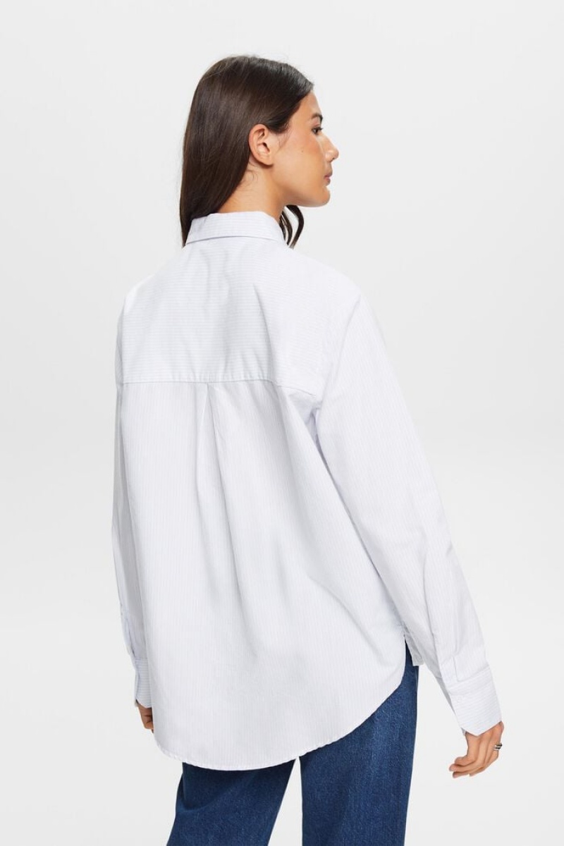 Dámské Blouses Esprit Pruhovaný Světle Blankyt | GEZ813209