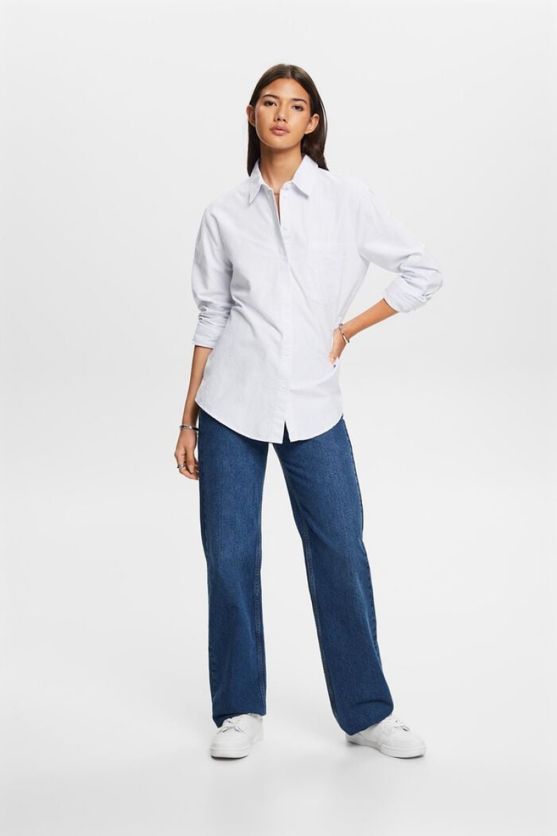 Dámské Blouses Esprit Pruhovaný Světle Blankyt | GEZ813209