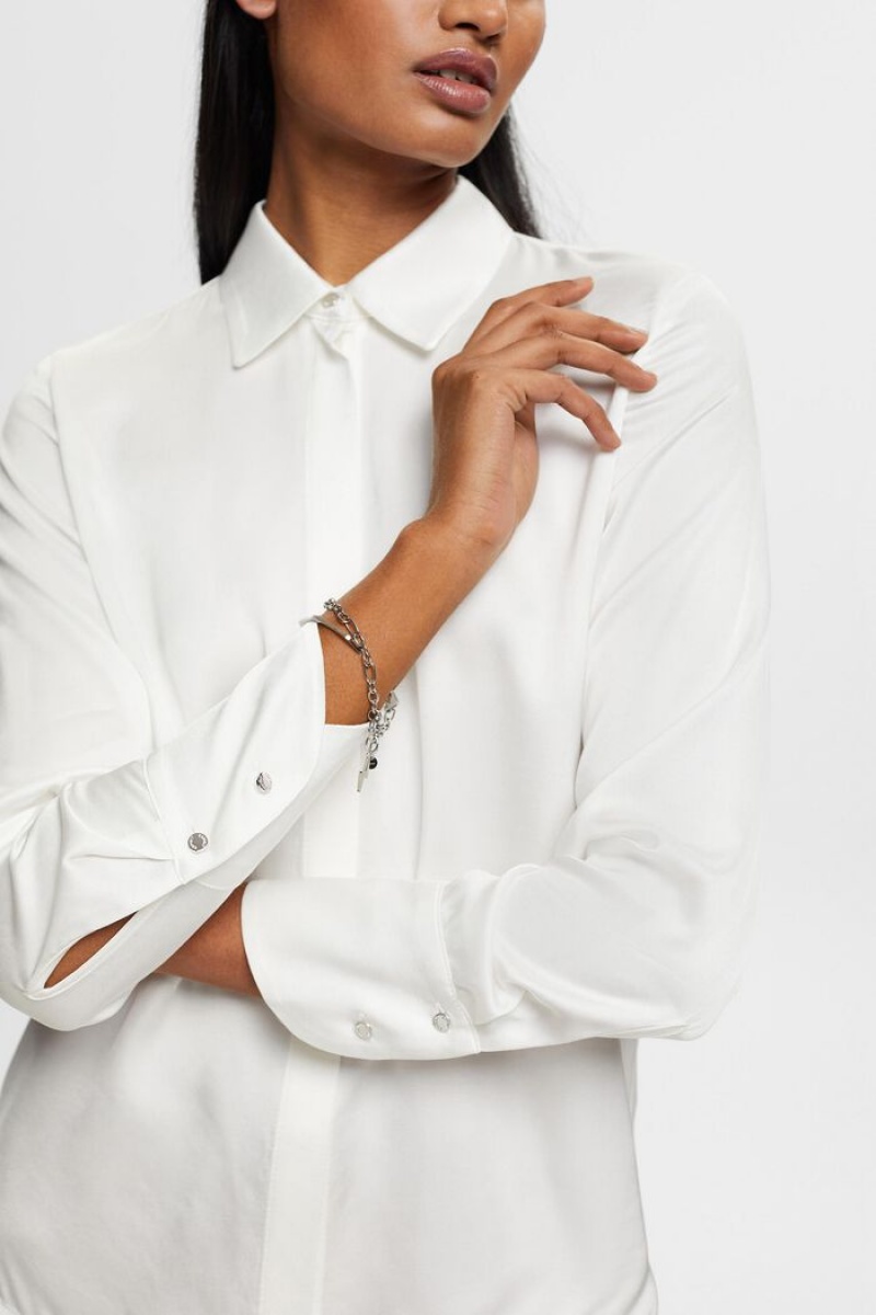 Dámské Blouses Esprit Satin Bílé | IKM813642