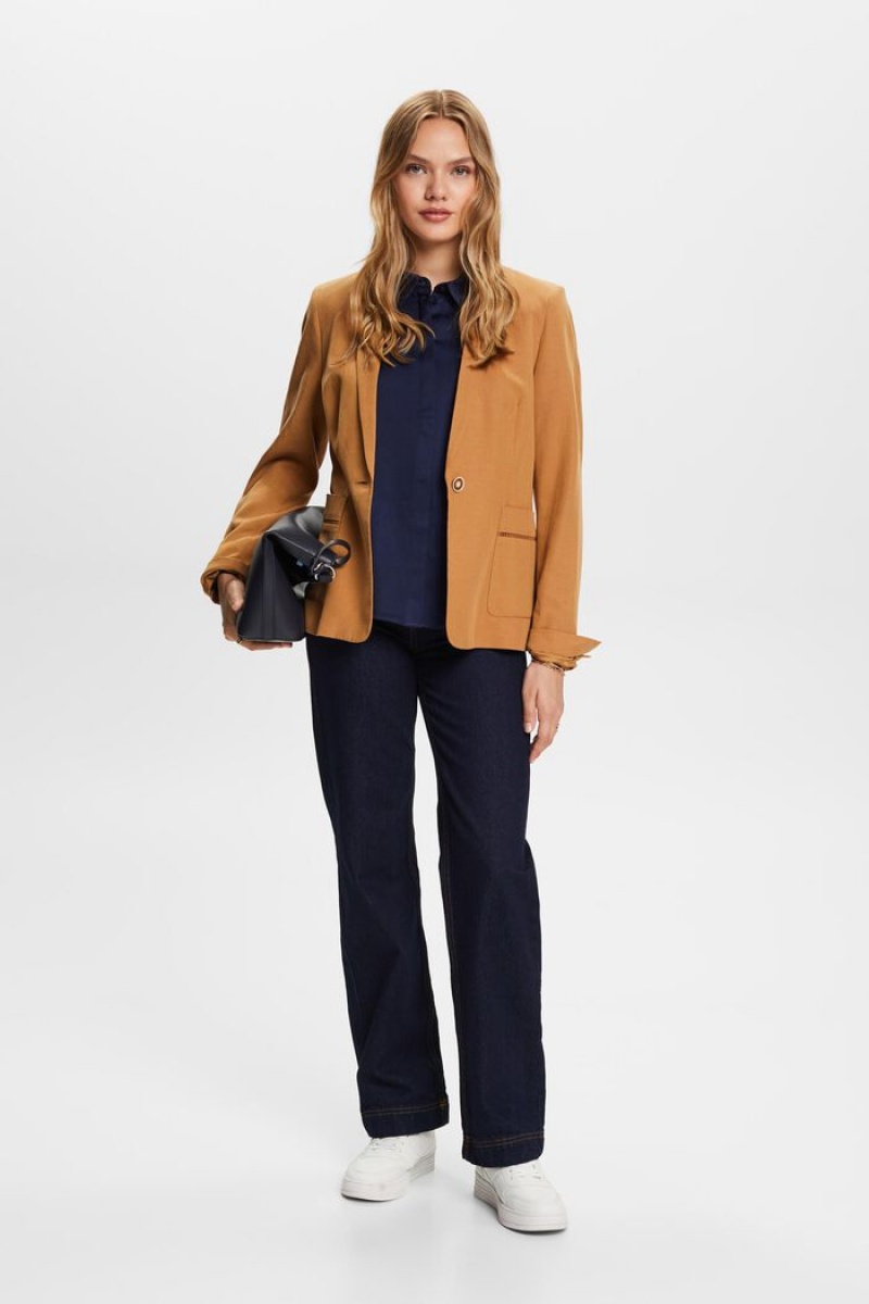 Dámské Blouses Esprit Satin Tmavě Blankyt | LUG068742