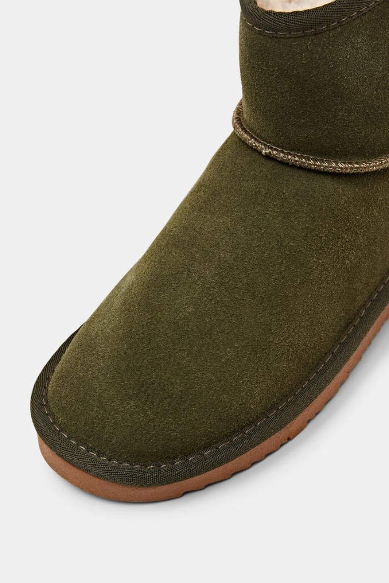 Dámské Boty Esprit Semišové Faux Fur Podšité Hnědožlutý Zelene | MUR127659