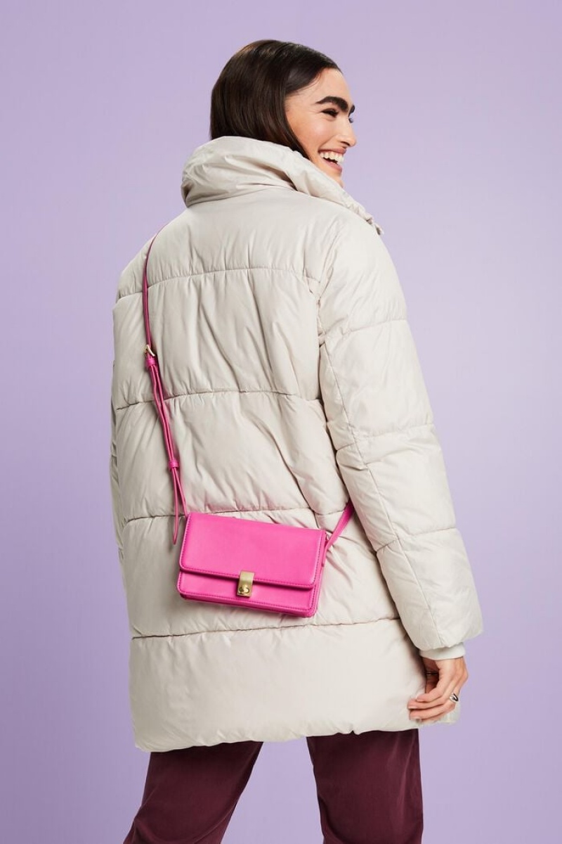 Dámské Bundy Esprit Longline Puffer Světle Béžový | PDI107625