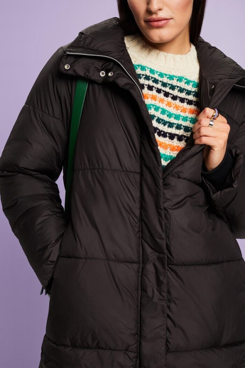 Dámské Bundy Esprit Longline Puffer Černé | NBW715629