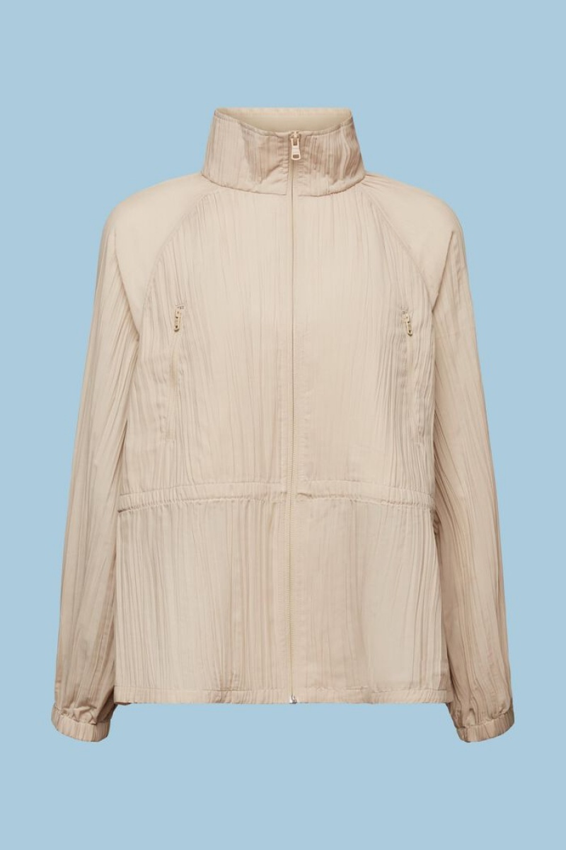 Dámské Bundy Esprit Plisovaný Mockneck Hnědé | EJV962183