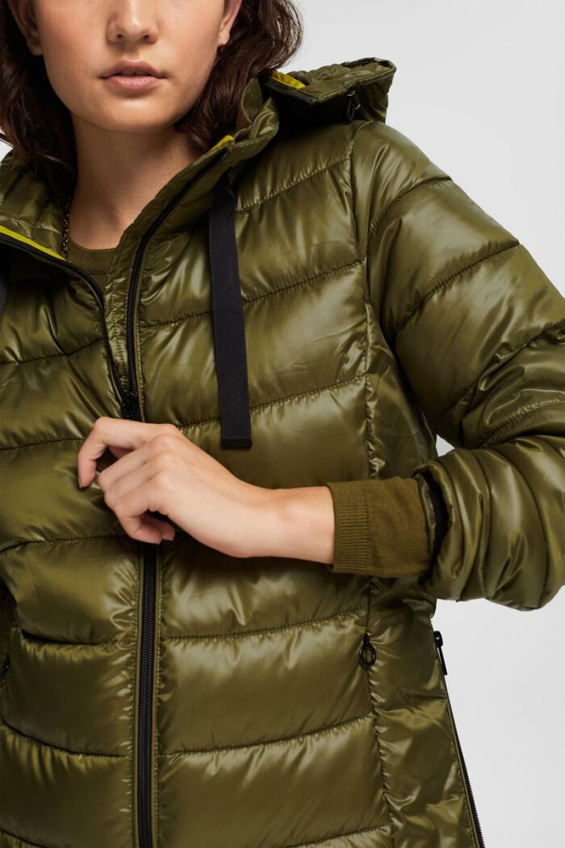 Dámské Bundy Esprit Prošívaný With Detachable Hood Tmavě Hnědožlutý | HAW903456