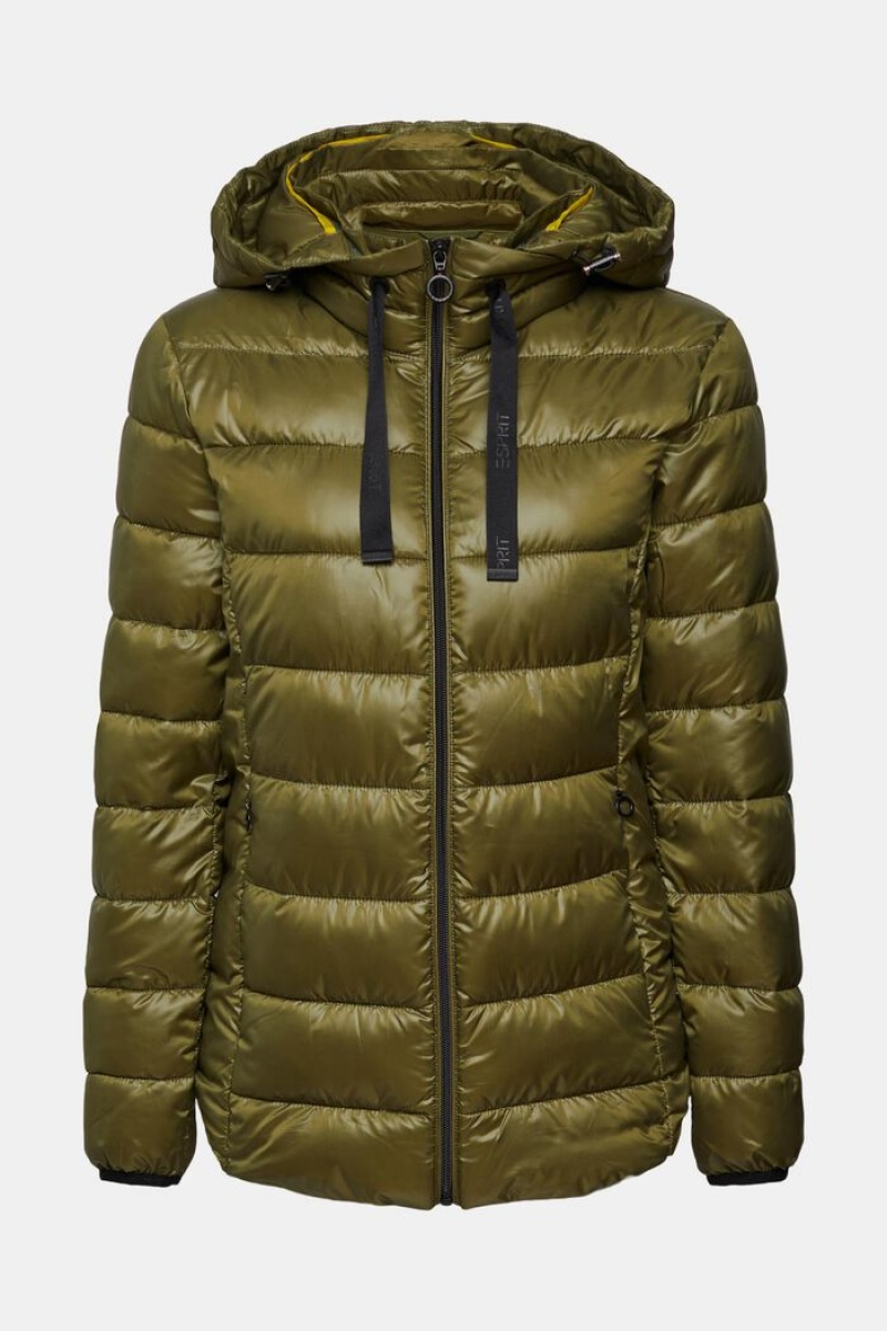 Dámské Bundy Esprit Prošívaný With Detachable Hood Tmavě Hnědožlutý | HAW903456