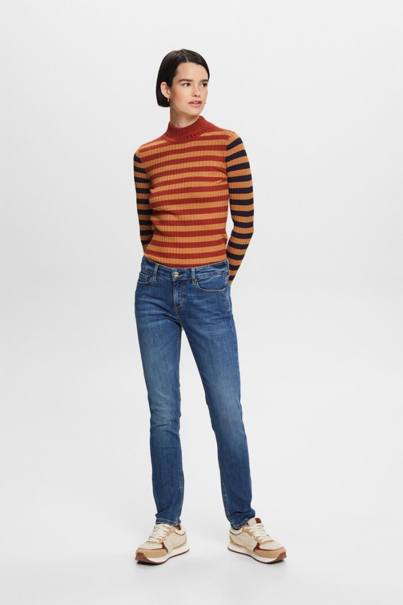Dámské Džíny Esprit Mid Slim Blankyt | ORV518726