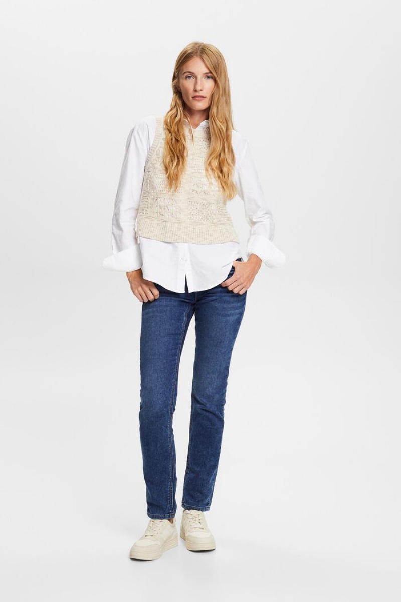 Dámské Džíny Esprit Slim Fit Stretch Blankyt Světle | AWI250716