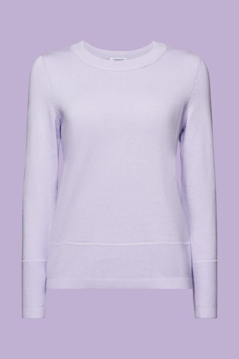 Dámské Jumpers Esprit Bavlněné Crew Neck Levandule | VXC607138