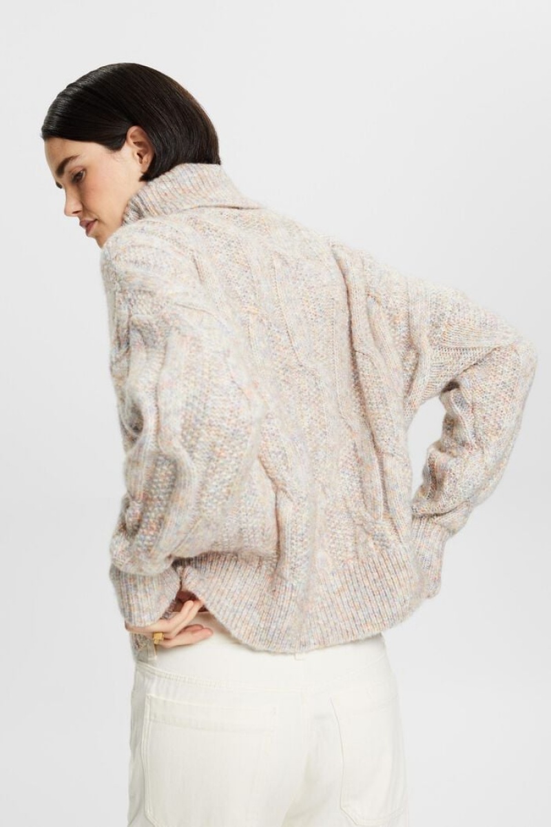Dámské Jumpers Esprit Cable-knit Rollneck Blankyt | ZKJ264830