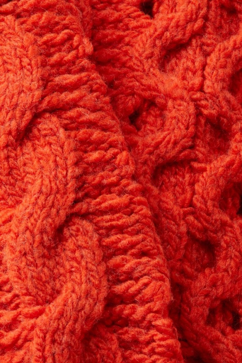 Dámské Jumpers Esprit Cable-knit Vlna-blend Světle Oranžové | YBE198503