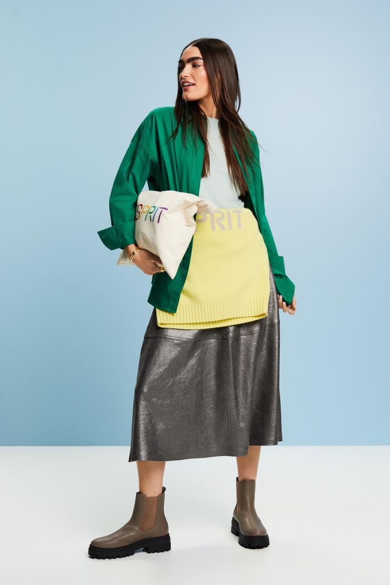 Dámské Jumpers Esprit Cashmere Krátké-sleeve Světle Zelene | AVH512349