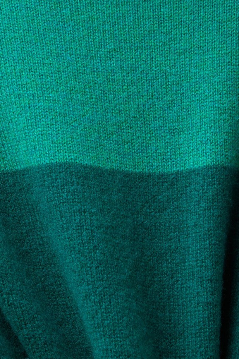 Dámské Jumpers Esprit Cashmere Rugby Stripe Tyrkysové Zelene | LTE176580