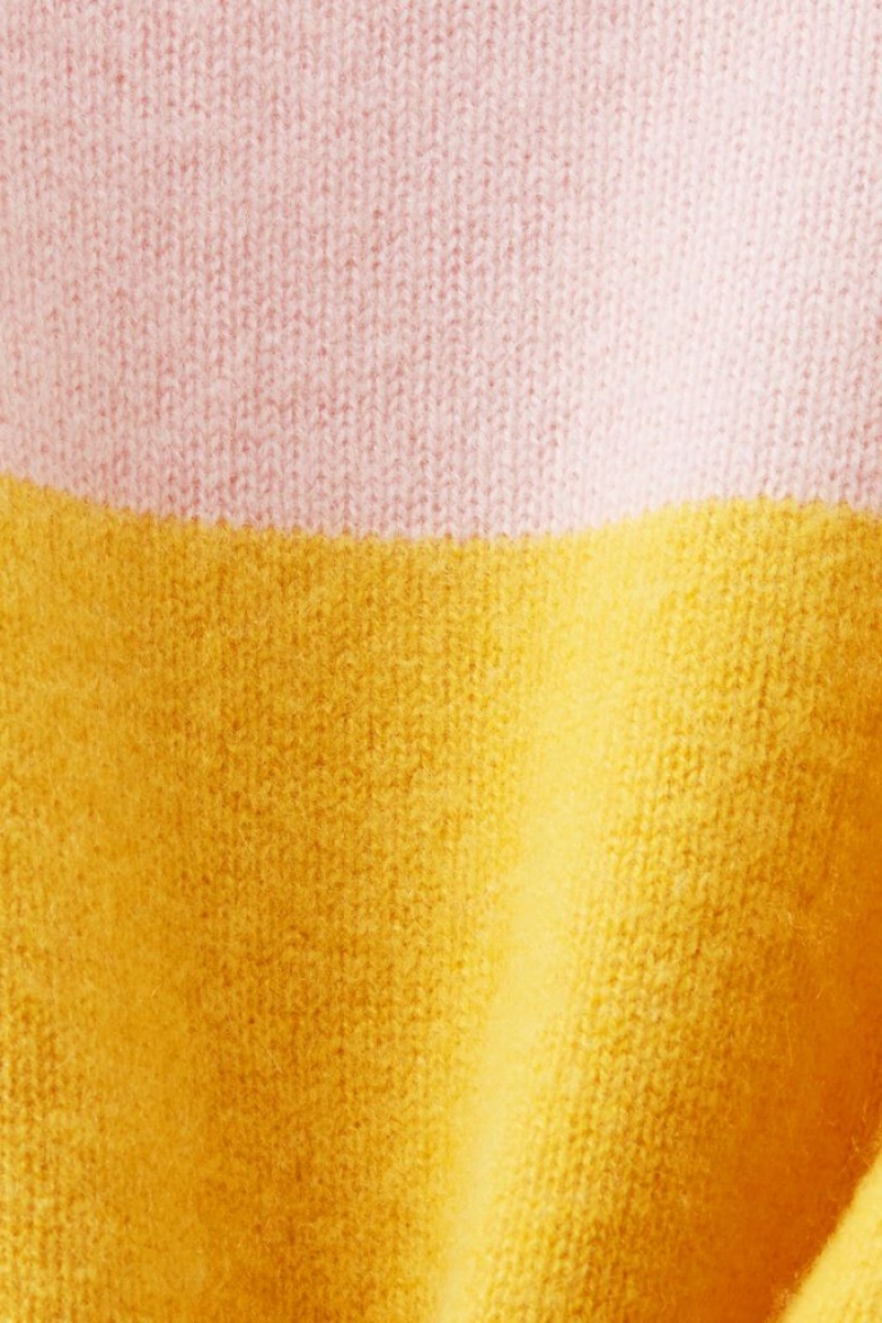 Dámské Jumpers Esprit Cashmere Rugby Stripe Žluté | EAO271596