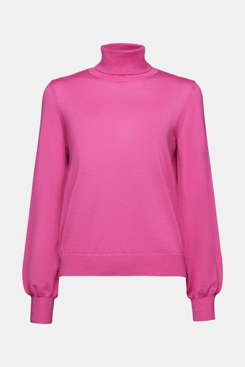 Dámské Jumpers Esprit Vlna Turtleneck Růžové Fuchsie | QVI952376