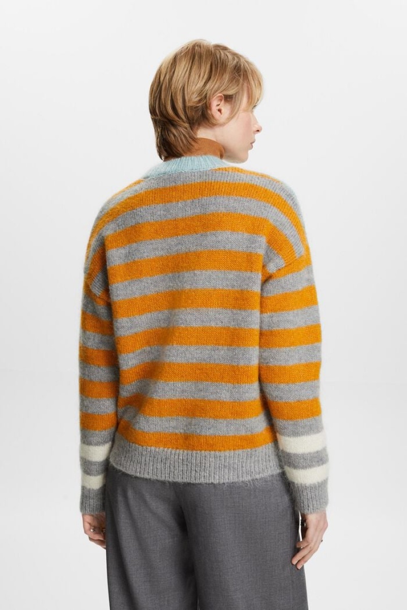 Dámské Jumpers Esprit Vlna-mohair Blend Šedé | BQD984130