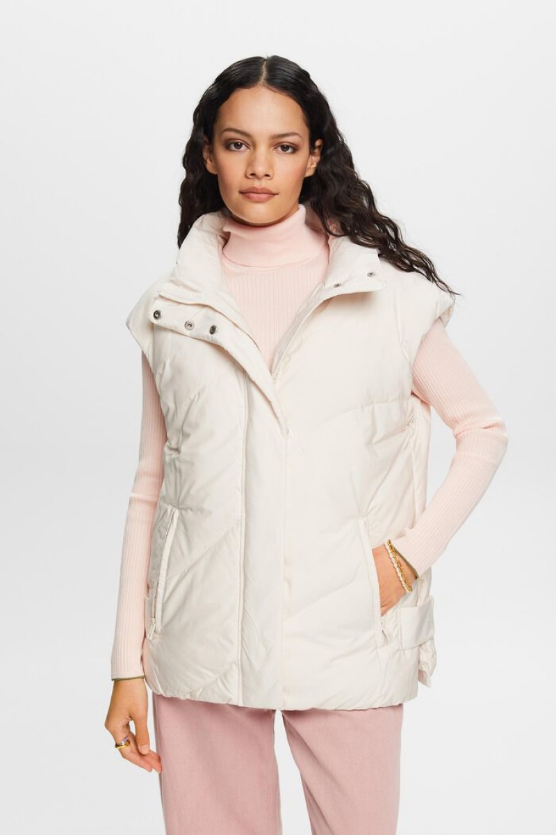 Dámské Kabáty Esprit Puffer Krém Béžový | UGB264058