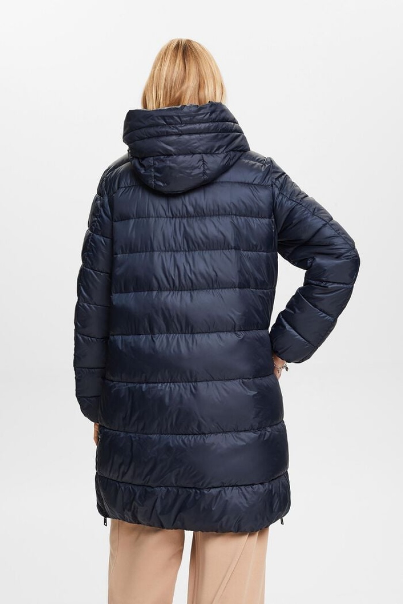 Dámské Kabáty Esprit Recycled: Puffer With A Hood Tmavě Blankyt | FWS261549