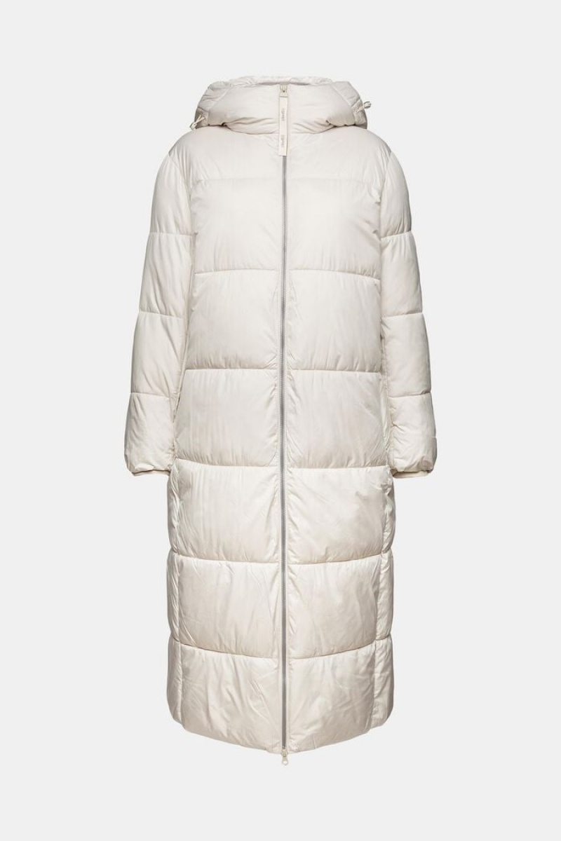 Dámské Kabáty Esprit S Kapucí Prošívaný Puffer Světle Béžový | DCW539806