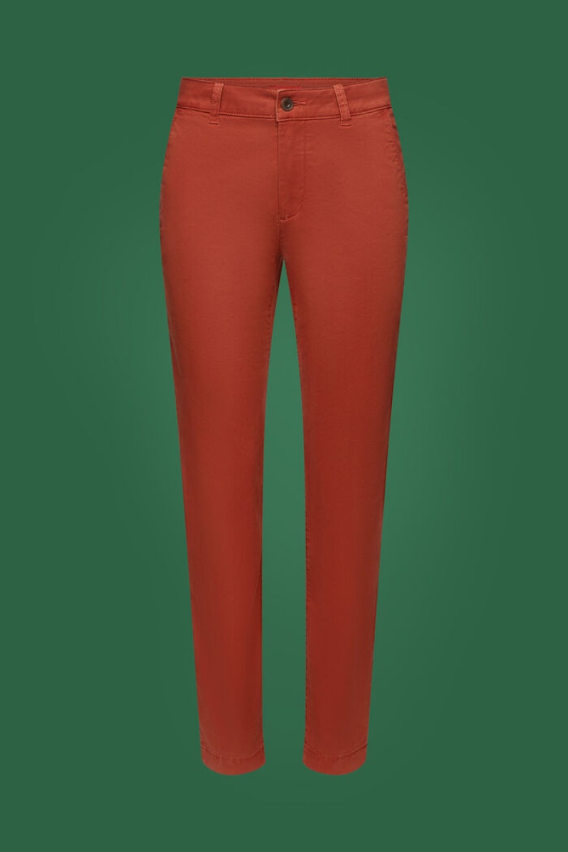Dámské Kalhoty Esprit Basic Chino Červené Hnědé | HXF810736