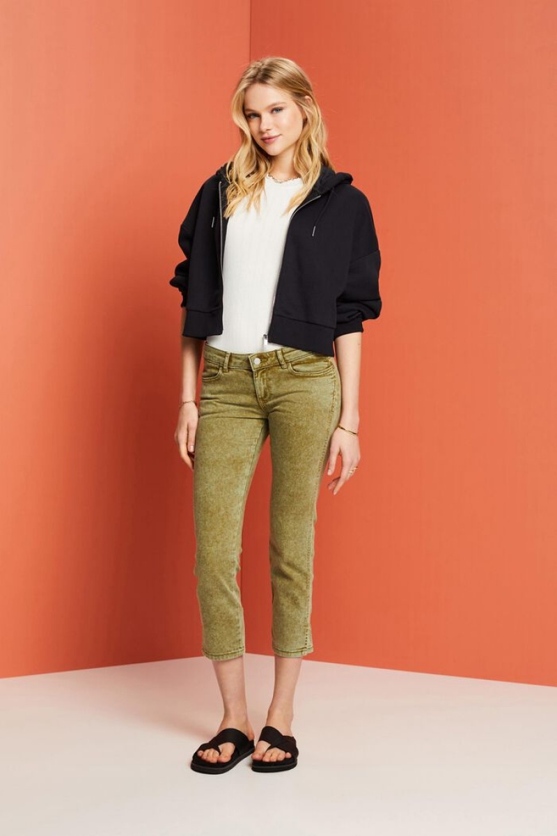 Dámské Kalhoty Esprit Capri Twill Zelene | NRB609837