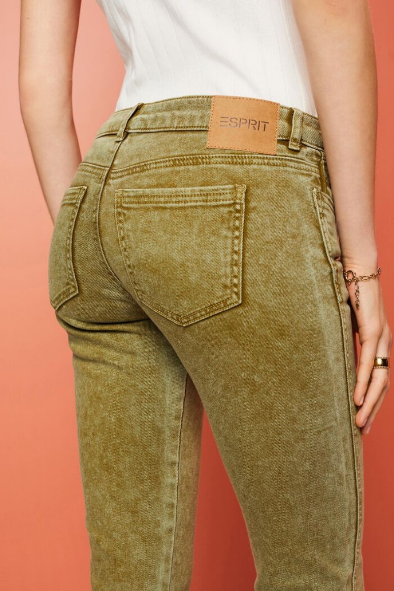 Dámské Kalhoty Esprit Capri Twill Zelene | NRB609837