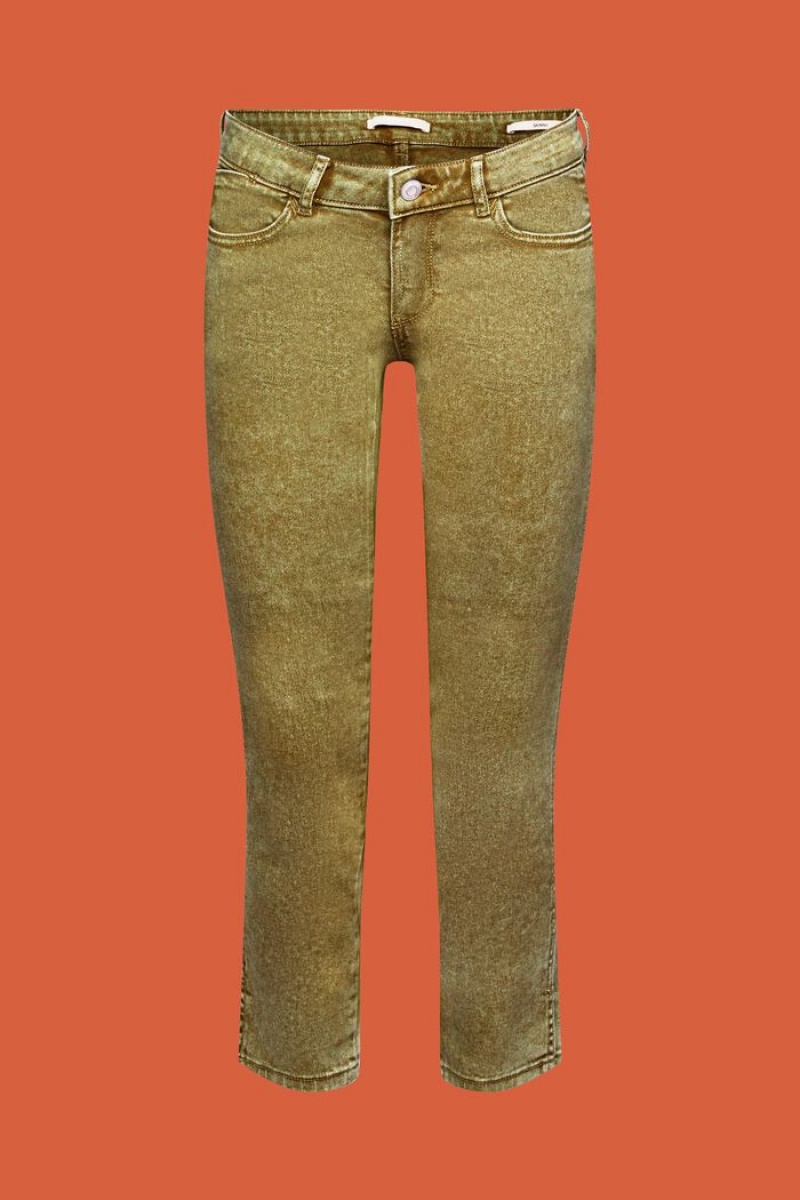 Dámské Kalhoty Esprit Capri Twill Zelene | NRB609837