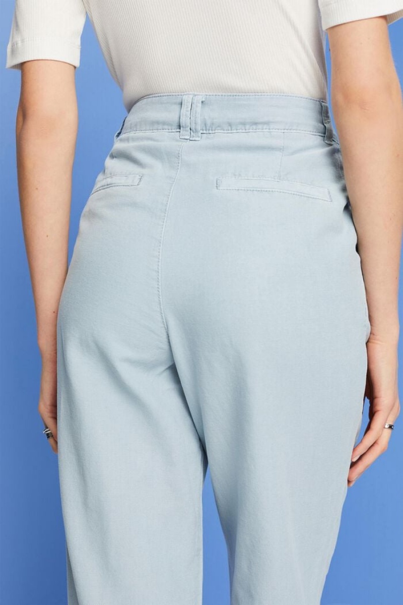 Dámské Kalhoty Esprit Chino,Linen Blend Světle Blankyt Levandule | EDZ536984