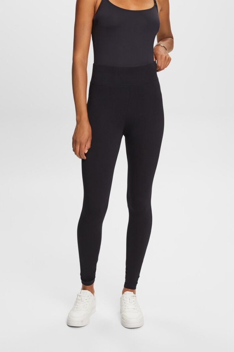 Dámské Kalhoty Esprit High Waisted Černé | YUL106328