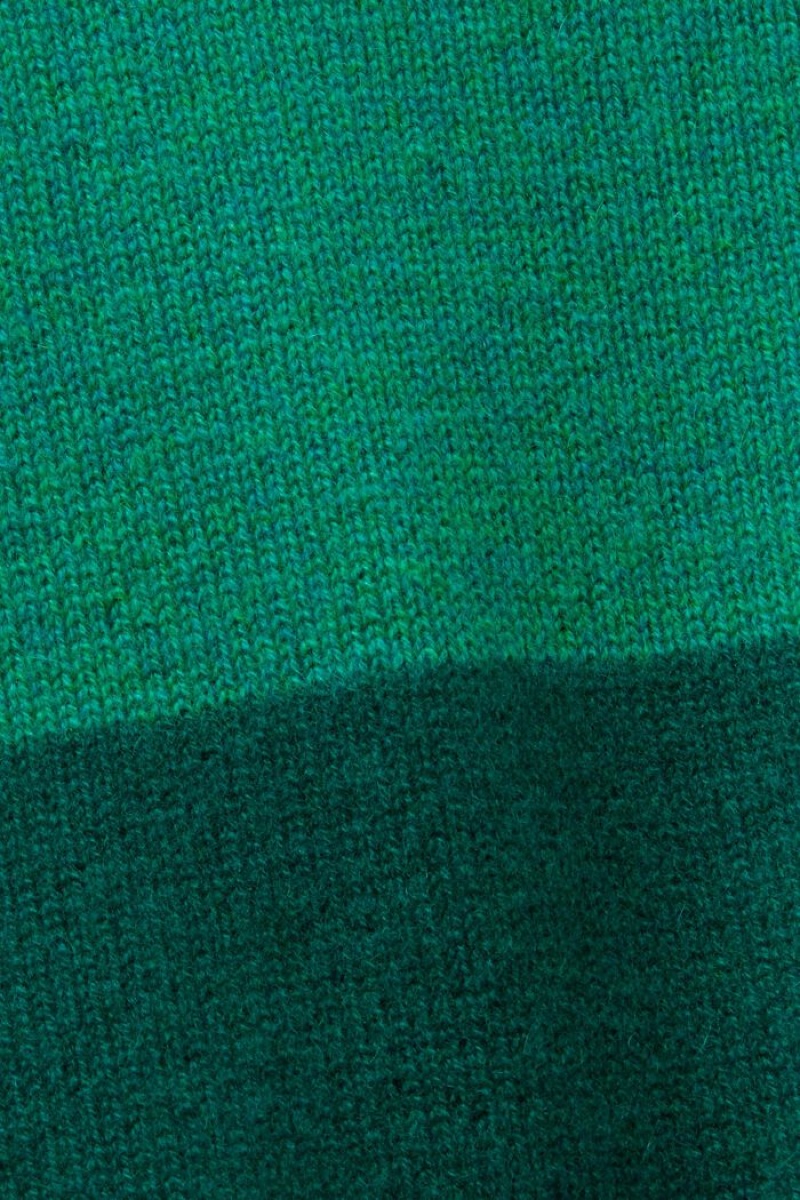 Dámské Kardigan Esprit Cashmere V-neck Rugby Stripe Tyrkysové Zelene | UYD485961