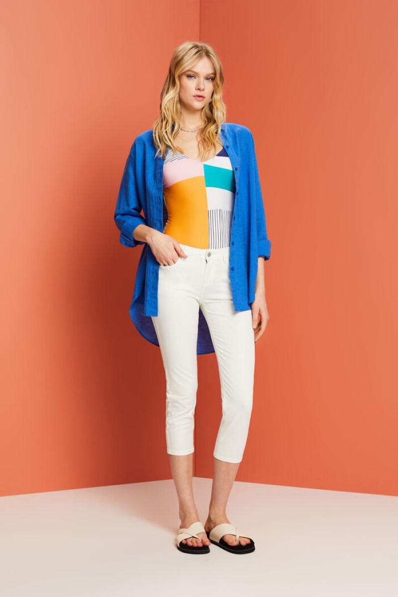 Dámské Kraťasy Esprit Capri Bílé | LBX364258