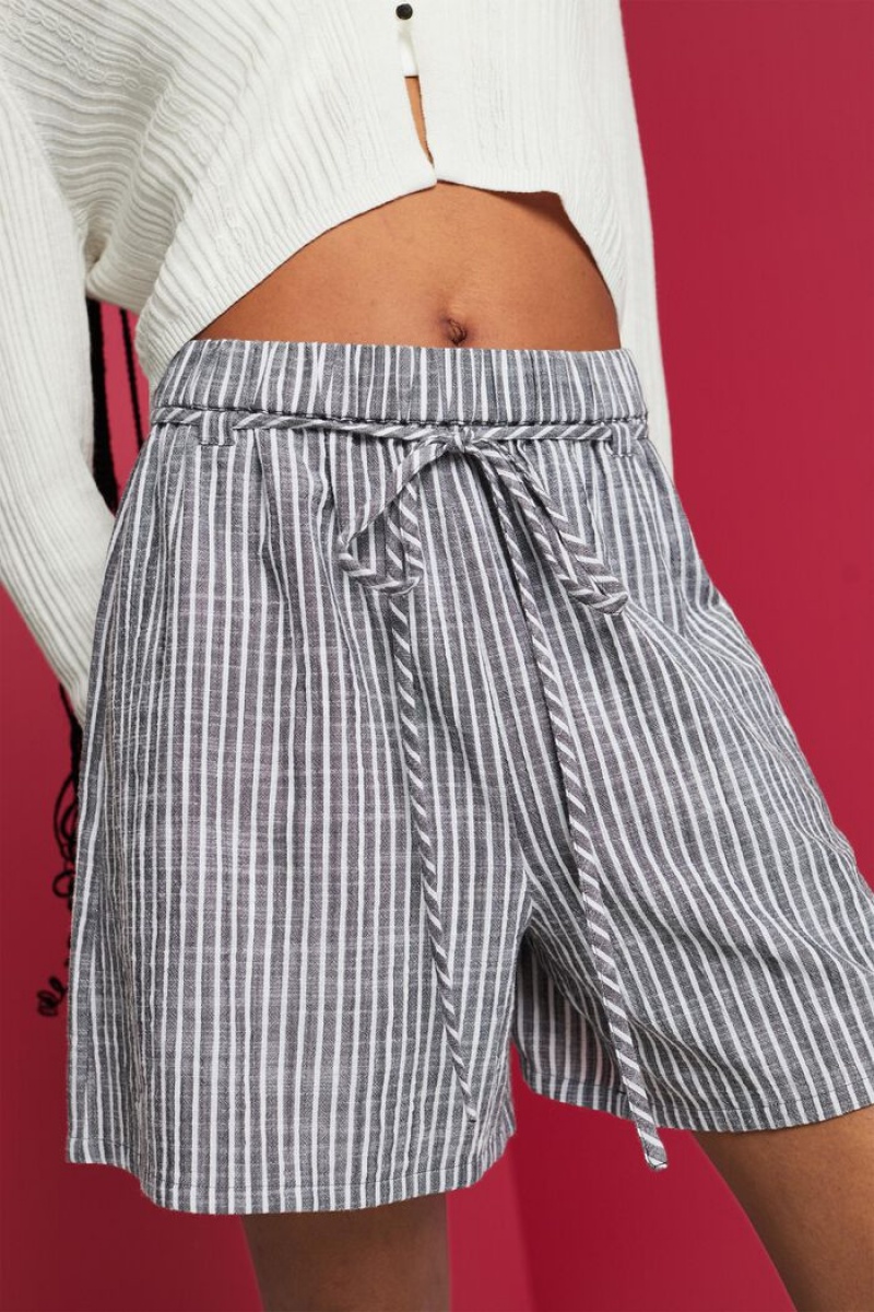 Dámské Kraťasy Esprit Woven Tmavě Šedé | SAP024651